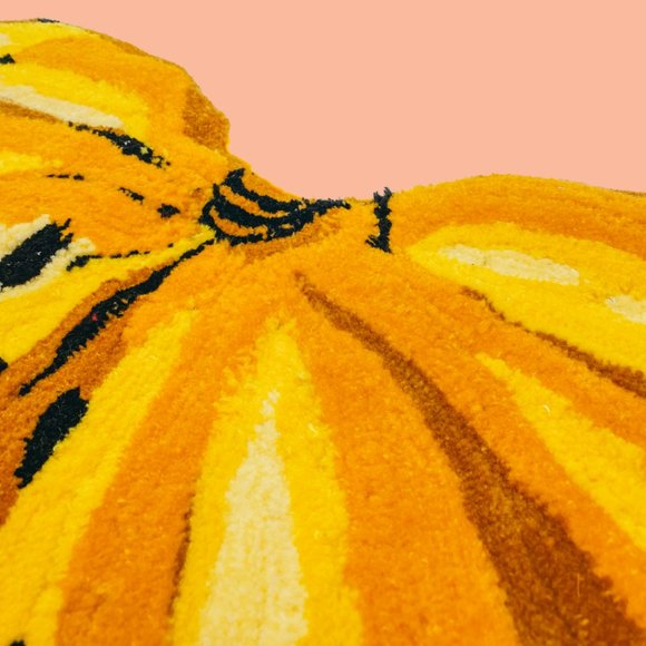 Apple Banana Tufted Rug w/ Up-cycled Quilted Back, Handmade by Coco - Picture 3 of 5